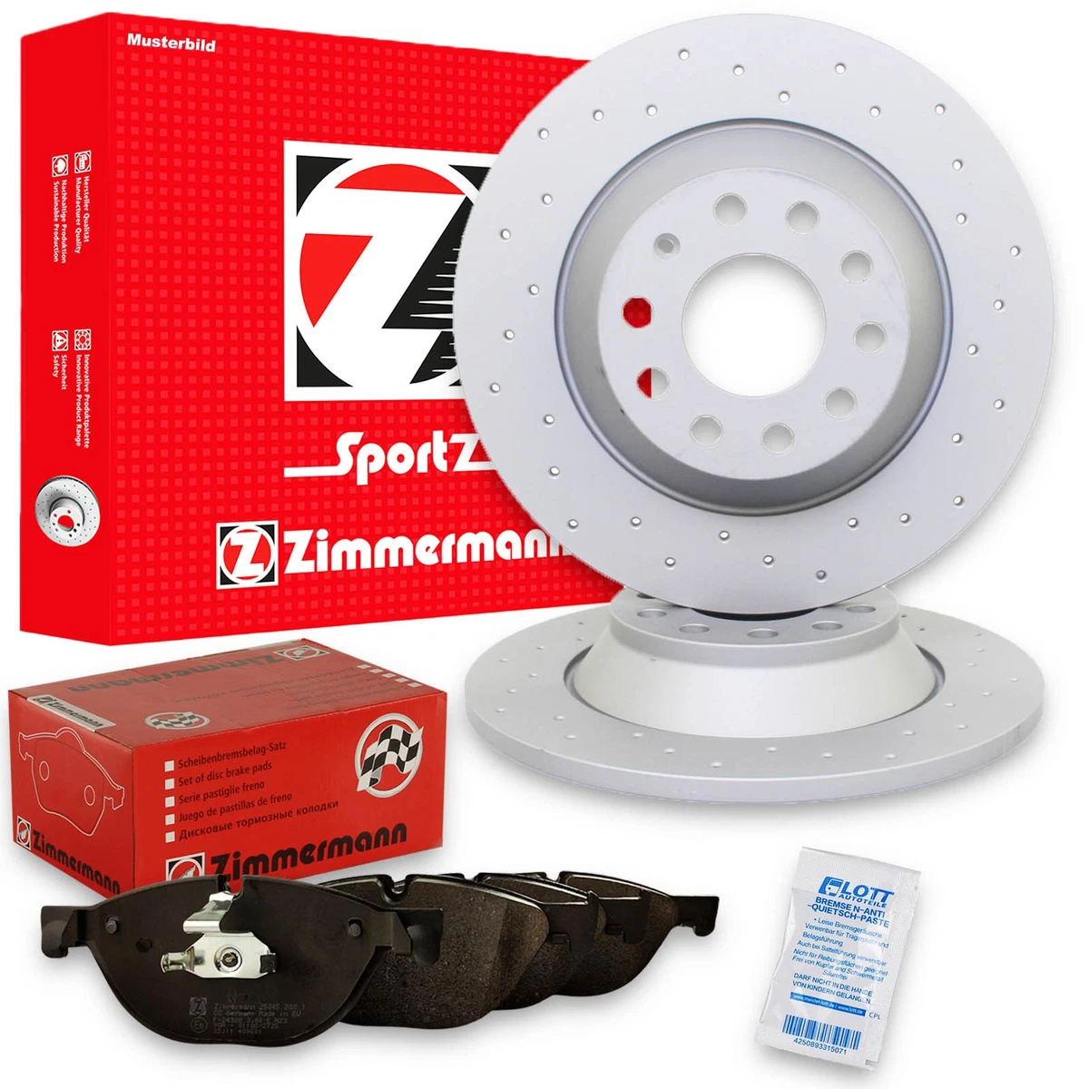 Комплект гальмівних колодок і дисків Zimmermann для SUZUKI LIANA 1.3